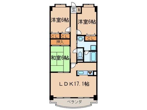 リ－フマンショングランディアの物件間取画像